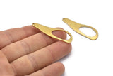 Brass Irregular Charm, 8 Raw Brass Irregular Shape Charm Earrings With 1 Hole, Findings (43x14x1mm) D840