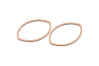 Rose Gold Marquise Ring, 8 Rose Gold Plated Brass Marquise Ring, Connectors, Charms (22x31x1mm) D1300 Q0938
