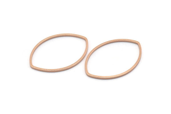 Rose Gold Marquise Ring, 8 Rose Gold Plated Brass Marquise Ring, Connectors, Charms (22x31x1mm) D1300 Q0938