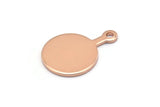 Rose Gold Round Tag, 4 Rose Gold Plated Brass Round Stamping Blanks With 1 Loop, Earrings, Pendants, Findings (20x14x1mm) D0754 Q0776