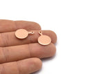 Rose Gold Round Tag, 4 Rose Gold Plated Brass Round Stamping Blanks With 1 Loop, Earrings, Pendants, Findings (20x14x1mm) D0754 Q0776