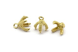 Dragon Claw Pendant, Raw Brass Dragon Claw Charms, Necklace Pendants (14x10mm) N0419