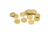 Brass Round Tag, 24 Raw Brass Round Stamping Blanks Without Hole, Findings (10x1mm) D861