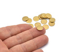 Brass Round Tag, 24 Raw Brass Round Stamping Blanks Without Hole, Findings (10x1mm) D861