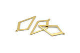 Brass Diamond Charm, 24 Raw Brass Rhombus Charms With 1 Loop, Earrings, Findings (28x14x0,80mm) D855