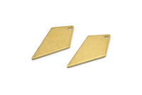 Brass Diamond Charm, 24 Raw Brass Rhombus Stamping Blanks With 1 Hole, Earrings, Findings (20x10x0.80mm) D854