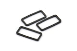 Black Rectangle Charm, 50 Oxidized Brass Black Rectangle Charms (7x15x0.8mm) D0326 S494