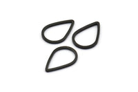 Black Drop Connector, 50 Oxidized Brass Black Drop Connectors (10x15x0.8mm) Bs 1133 S141