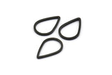Black Drop Connector, 50 Oxidized Brass Black Drop Connectors (10x15x0.8mm) Bs 1133 S141