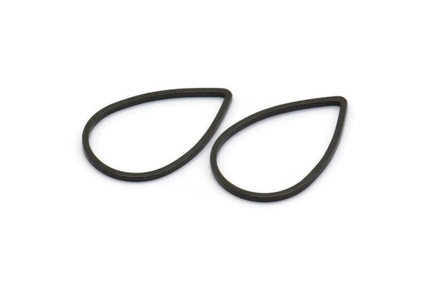 Black Drop Connector, 50 Oxidized Brass Black Drop Connectors (14x22x1mm) Bs 1139 S201