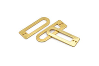 D Şekilli Halkalar, 2 Delikli 3 Altın Kaplama Pirinç D Şekilli Konnektör, Halkalar (37x13x1mm) BS 1926