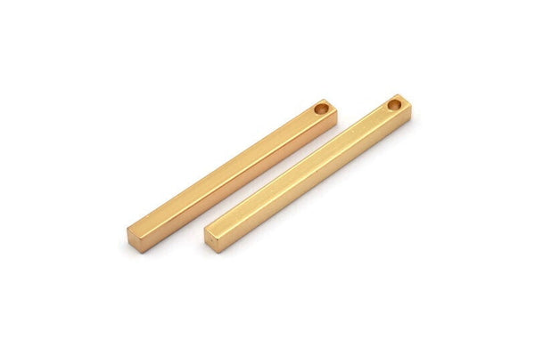 Minimalist Bar Kolye, 3 Altın Kaplama Pirinç Çubuk, Kolye, Küpe Aksesuarları (3x3x35mm) D0241 Q0607