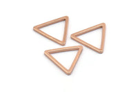 Gül Altın Üçgen Charm, 10 Gül Altın Kaplama Pirinç Açık Üçgen Yüzük Charm (17x1,2 mm) D0108