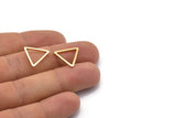 Gold Triangle Charm, 10 Gold Plated Brass Open Triangle Ring Charms (17x1.2mm) D0108
