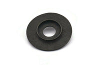Siyah Yuvarlak Kolye, 15 mm Taş Tabanlı 2 Oksitlenmiş Siyah Pirinç Çekiçlenmiş Yuvarlak Kolye, Bulgular (30 mm) E568