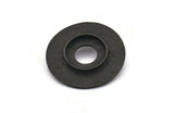 Siyah Yuvarlak Kolye, 15 mm Taş Tabanlı 2 Oksitlenmiş Siyah Pirinç Çekiçlenmiş Yuvarlak Kolye, Bulgular (30 mm) E568