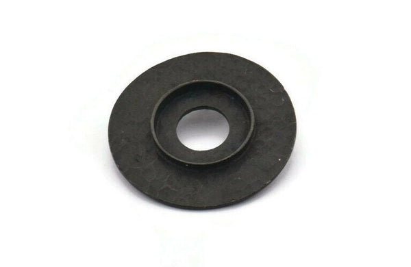 Siyah Yuvarlak Kolye, 15 mm Taş Tabanlı 2 Oksitlenmiş Siyah Pirinç Çekiçlenmiş Yuvarlak Kolye, Bulgular (30 mm) E568