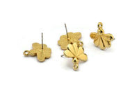 Earring Studs, 2 Gold Plated Brass -  Stud Earrings - Gold Earrings - Earrings (17x16x2mm) N1739