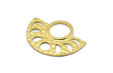 Moon Phases Pendant, 4 Raw Brass Semi Circle Pendants, Earring Findings (39x30x1.5x1mm) U091