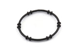 Black Circle Connector, 2 Textured Oxidized Black Brass Circle Connectors (41x4x2mm) U094 Q0476