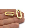Gold Oval Earring, 2 Hammered Gold Plated Brass Oval Stud Earrings (26x14x2mm) N1702