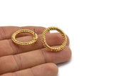 Gold Circle Earring, 2 Gold Plated Brass Circle Stud Earrings (25x4mm) N1697