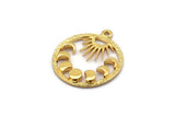Ay Evreleri Tılsımı, 1 Halka, Kolye Uçları, Bulgularla Birlikte 2 Altın Kaplama Pirinç Hilal Ay Evreleri Tılsımı (25x22x2,2 mm) N1633 H1050