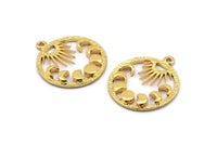 Ay Evreleri Tılsımı, 1 Halka, Kolye Uçları, Bulgularla Birlikte 2 Altın Kaplama Pirinç Hilal Ay Evreleri Tılsımı (25x22x2,2 mm) N1633 H1050