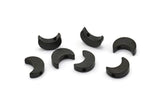 Black Moon Bead - 12 Crescent Moon Brass  Black Oxidized Crescent Moon Beads, Charms (8.5x11.5mm) D0021 S541