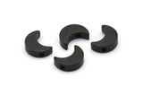 Black Crescent Moons, 12 Oxidized Brass Black Crescent Moon Beads, Charms (8.5x11.5mm) D0021 S541