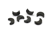 Black Crescent Moons, 12 Oxidized Brass Black Crescent Moon Beads, Charms (8.5x11.5mm) D0021 S541