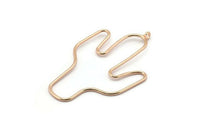 Kaktüs Küpe Telleri, 2 Gül Altın Kaplama Pirinç Kaktüs Küpe Parçası, Mücevher Malzemeleri, Parçalar, Tılsımlar (54x31x1mm) Bs 1701 Q0304
