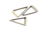 Cut Triangle Connector, 24 Antique Silver Plated Brass Triangle Thick Cut Connectors (17x30x0.45x2mm) D0222 H0641