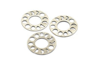 Ay Evreleri Kolye, 2 Antik Gümüş Kaplama Pirinç Daire Kolye, Küpe Bulguları (33x1mm) U121 H0373