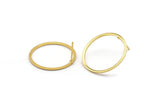 Gold Circle Earring, 6 Gold Plated Brass Circle Stud Earrings (24x1x1mm) Bs 1092 A1164 Q0953