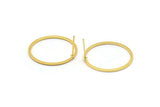 Gold Circle Earring, 6 Gold Plated Brass Circle Stud Earrings (24x1x1mm) Bs 1092 A1164 Q0953