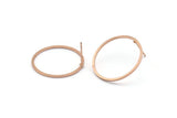 Rose Gold Circle Earring, 6 Rose Gold Plated Brass Circle Stud Earrings (24x1x1mm) Bs 1092 A1164 Q0953
