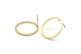 Brass Circle Earring, 10 Raw Brass Circle Stud Earrings (20x1x1mm) Bs 1094 A1743