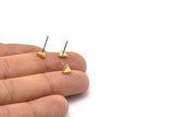 Brass Triangle Earring, 10 Raw Brass Triangle Stud Earrings (5x1.5mm) D863 A1320
