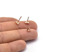 Rose Gold Triangle Earring, 10 Rose Gold Plated Brass Triangle Stud Earrings (5x1.5mm) D863 A1320