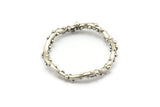 Silver Circle Connector, 2 Antique Silver Plated Brass Circle Connectors Closed Ring (24x2mm) N1722