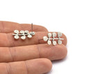 Silver Leaf Earring, 2 Antique Silver Plated Brass Leaf Stud Earrings, Findings (23x12x1.5mm) N1648