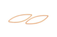 Rose Gold Marquise Ring , 12 Rose Gold Plated Brass Marquise Ring, Connector, Charms (41x16x1mm) D0034 Q0391