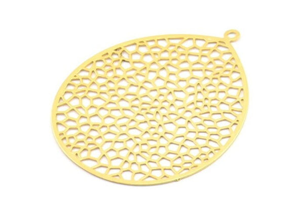 Altın Küpe Tılsımı, 1 Halkalı 3 Altın Kaplama Pirinç Küpe Tılsımı, Kolye Uçları, Bulgular (46x35,5 mm) E028 Q0450