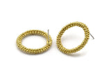 Brass Circle Earring, 2 Raw Brass Circle Stud Earrings (25x4mm) N1697