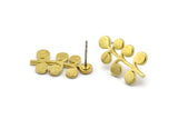 Brass Leaf Earring, 4 Raw Brass Leaf Stud Earrings, Findings (23x12x1.5mm) N1648