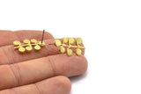 Brass Leaf Earring, 4 Raw Brass Leaf Stud Earrings, Findings (23x12x1.5mm) N1648
