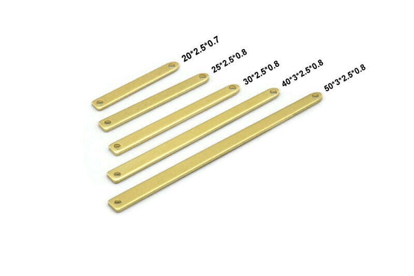 Brass Rectangle Charm, Raw Brass Rectangle Charms With 2 Holes, Stamping Blanks, Necklace Charm