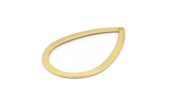 Gold Drop Charms, 6 Gold Plated Brass Drop Charms With 1 Hole, Earrings, Charms, Findings (36x24x0.80mm) D0605 Q0652