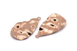 Rose Gold Drop Charm, 4 Rose Gold Plated Brass Wavy Drop Charms With 1 Loop, Earrings, Findings (31x17x0.60mm) D0671 Q0743